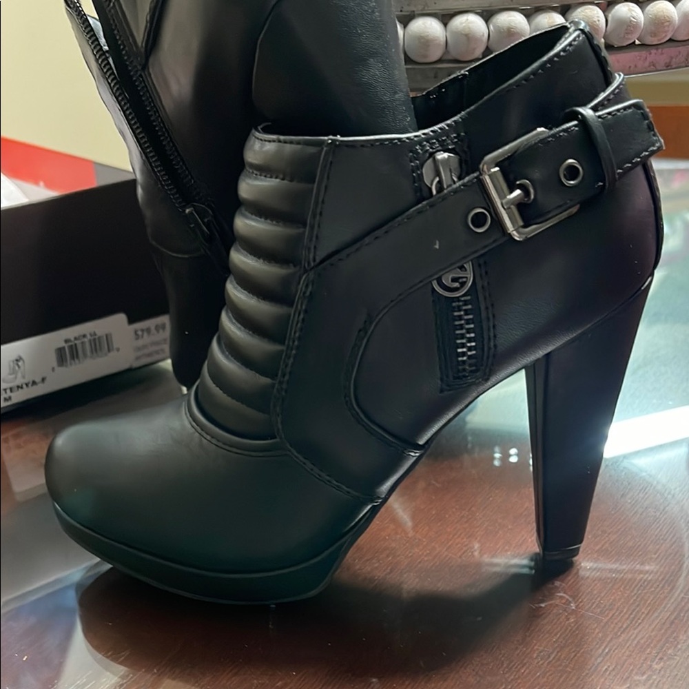 G by Guess Black Heeled Boots Tenya quilted boots